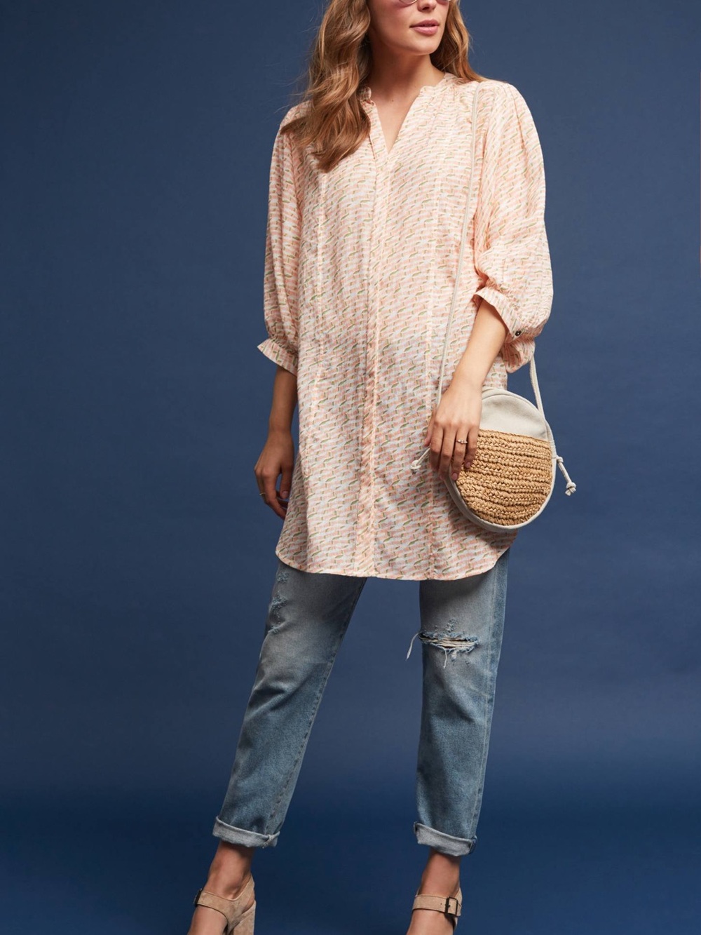 Maeve Peach-Print Tunic
